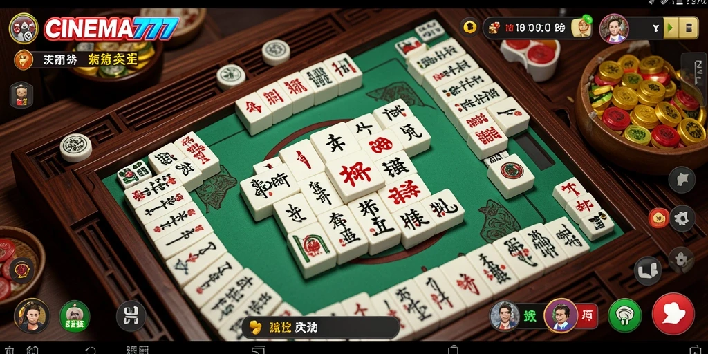 Screenshot CINEMA777 menampilkan gameplay Mahjong yang seru.