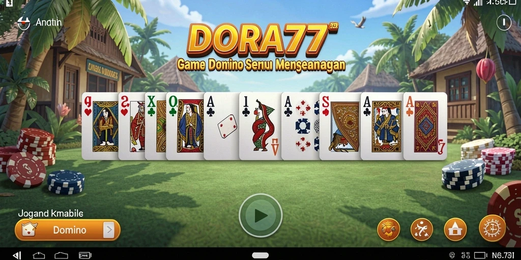 Tampilan gameplay seru dari DORA77, permainan domino yang mengasyikkan.