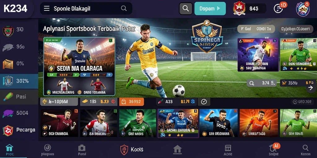 Tampilan gameplay menarik dari K234 di aplikasi Sportsbook.
