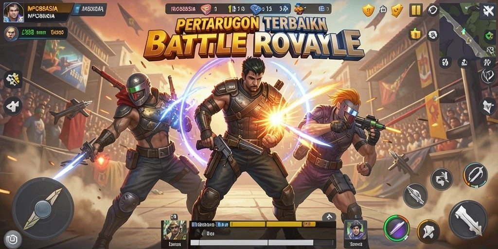 Tampilan seru gameplay Battle Royale di MPO88ASIA.