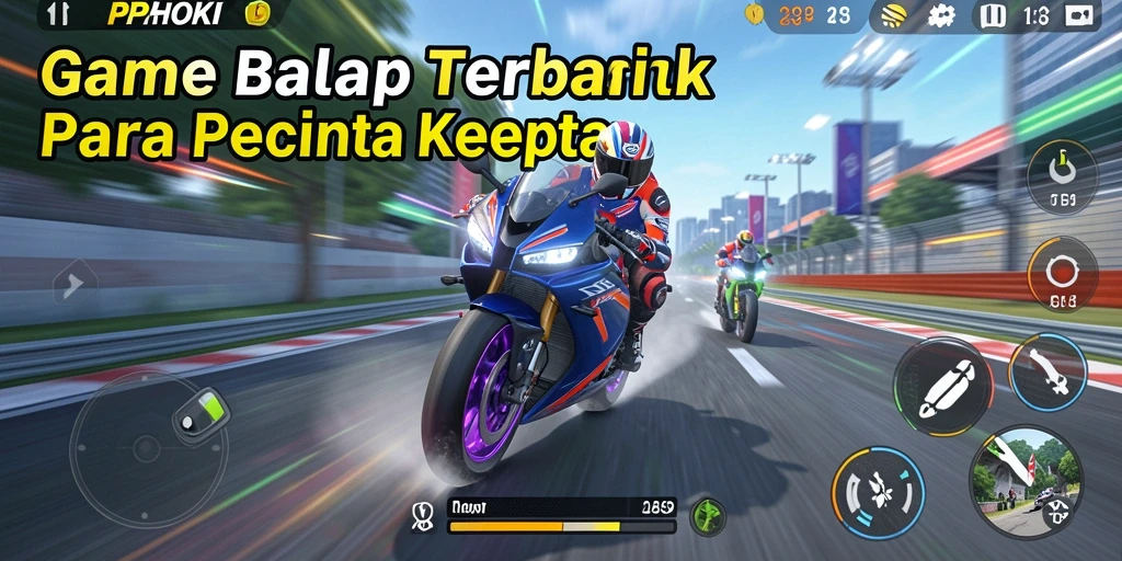 Tampilan gameplay seru dari balapan motor di PPHOKI.