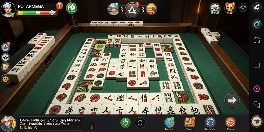 Tampilan gameplay PUTARMEGA dengan papan Mahjong yang menarik.