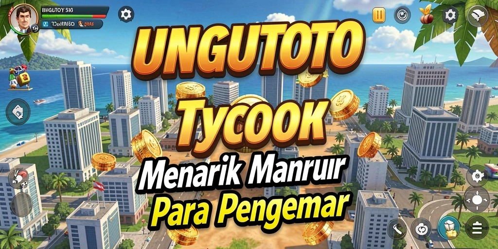 Tampilan gameplay UNGUTOTO yang menampilkan dunia bisnis yang dinamis.